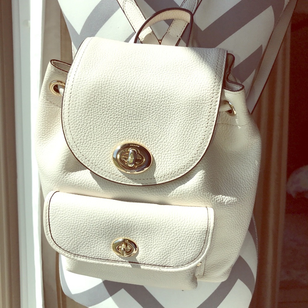 Coach Pebble Leather Mini Turnlock Rucksack